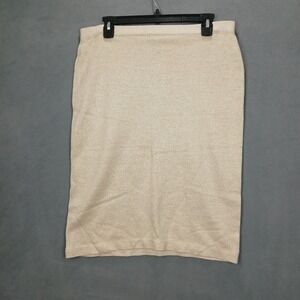 SK & Company Straight & Pencil Skirt Womens Medium Beige Party Glitter‎ Pull On